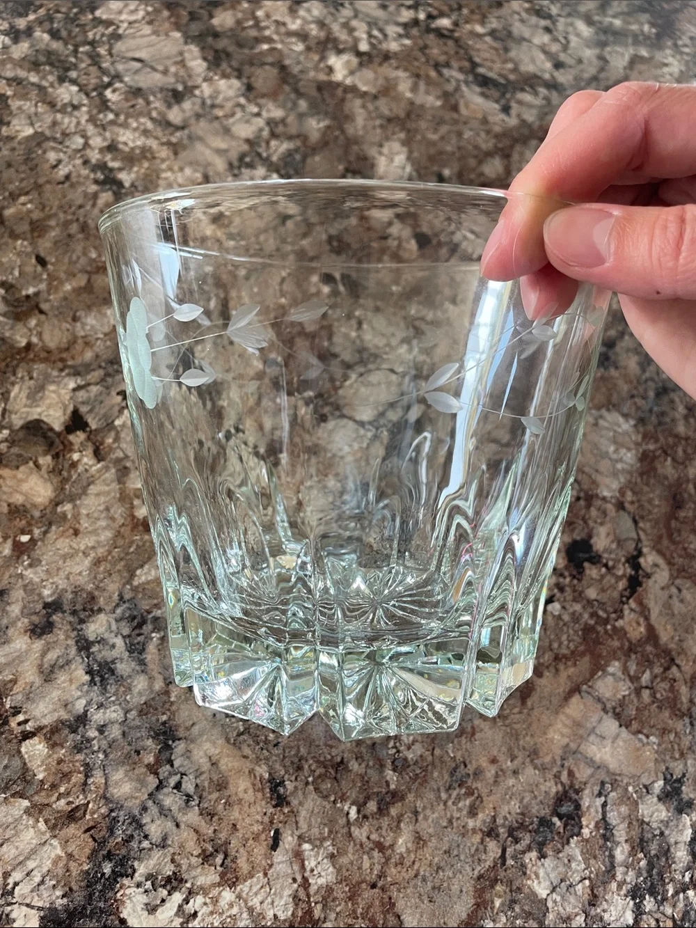 Vintage Princess House Heritage Etched Crystal Ice Bucket Glass Bar Elegant